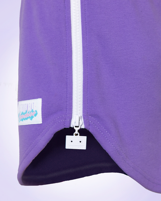 Cassette Zipper Squatting Shorts in Purple