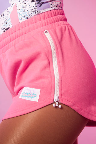 Zipper Short-Shorts in Pink